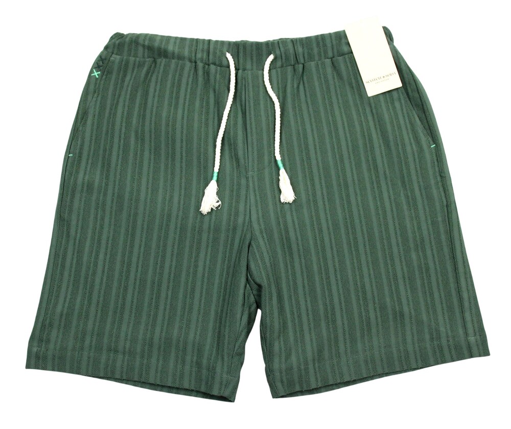 Scotch & Soda Shorts Mens XXL Green Fave Relaxed Knit Stripe Casual Summer